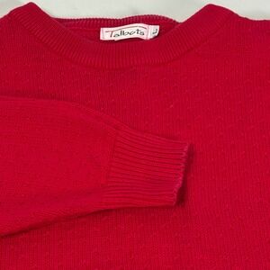 Talbots Red Textured Pointelle Knit Crewneck Sweater Womens Large Vintage 90s